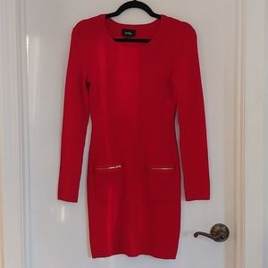 Red sweater dress